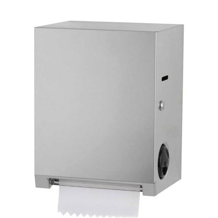 DISPENSADOR DE TOALLAS DE PAPEL EN ROLLO EN ACERO INOXIDABLE PARA MONTAJE EN SUPERFICIE