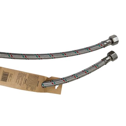 CANILLA PARA WC 3/4 x 3/4" x 40 CMS EN MALLA DE ACERO INOX